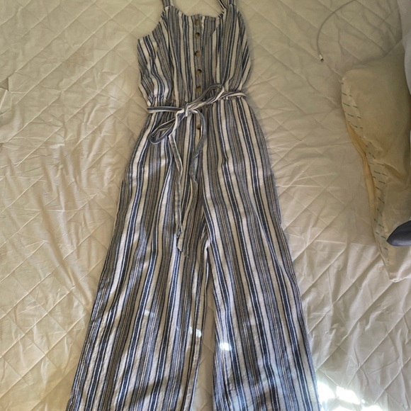Pants - Womens striped jumpsuit